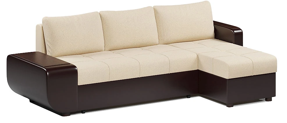 Угловой диван с ортопедическим матрасом Атланта Беж со столиком