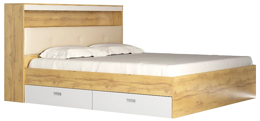Двуспальная кровать эконом Виктория-3-180 Дизайн-1