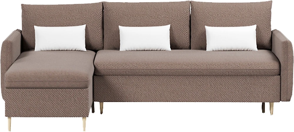Угловой диван с подушками Рон Амиго Браун