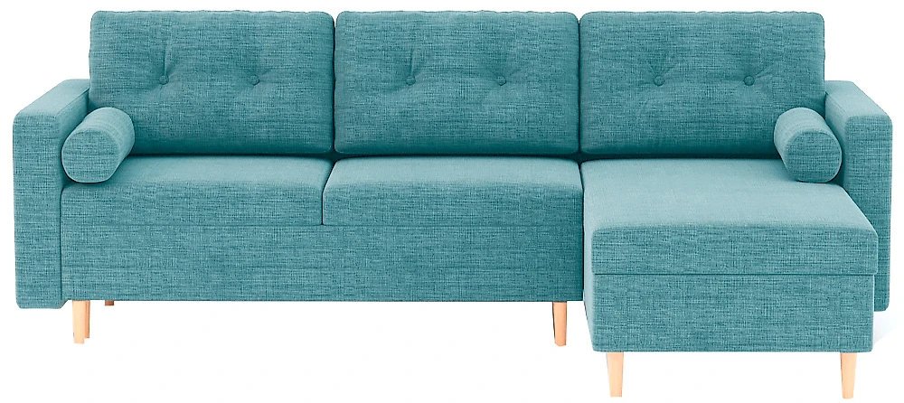 Угловой диван с независимым пружинным блоком Белфаст Кантри Азур